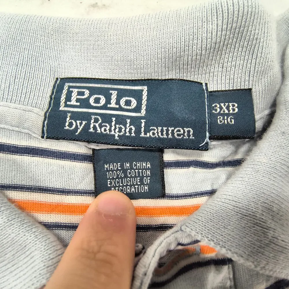 Polo Ralph Lauren Short Sleeve Collared Polo Shirt Mens Size 3XB Blue Orange